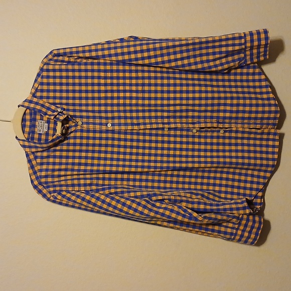 J. Crew Men's LS Button Down Checked Cotton Shirt Size L - Picture 1 of 9